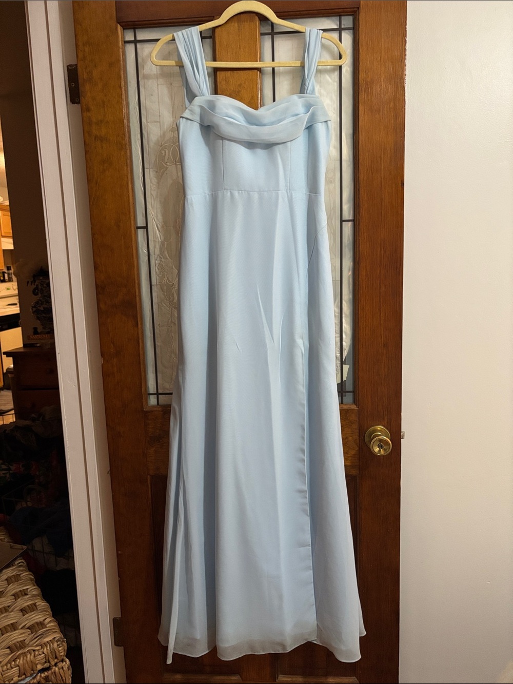 Azazie Light Blue Chiffon Maxi Dress
